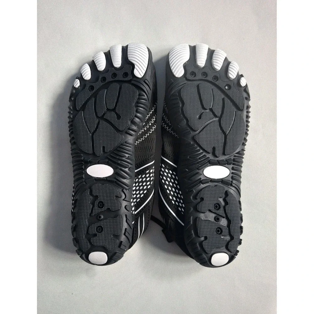 Men's Black Slip-On Water-Friendly Athletic Sandals with Yellow Insole